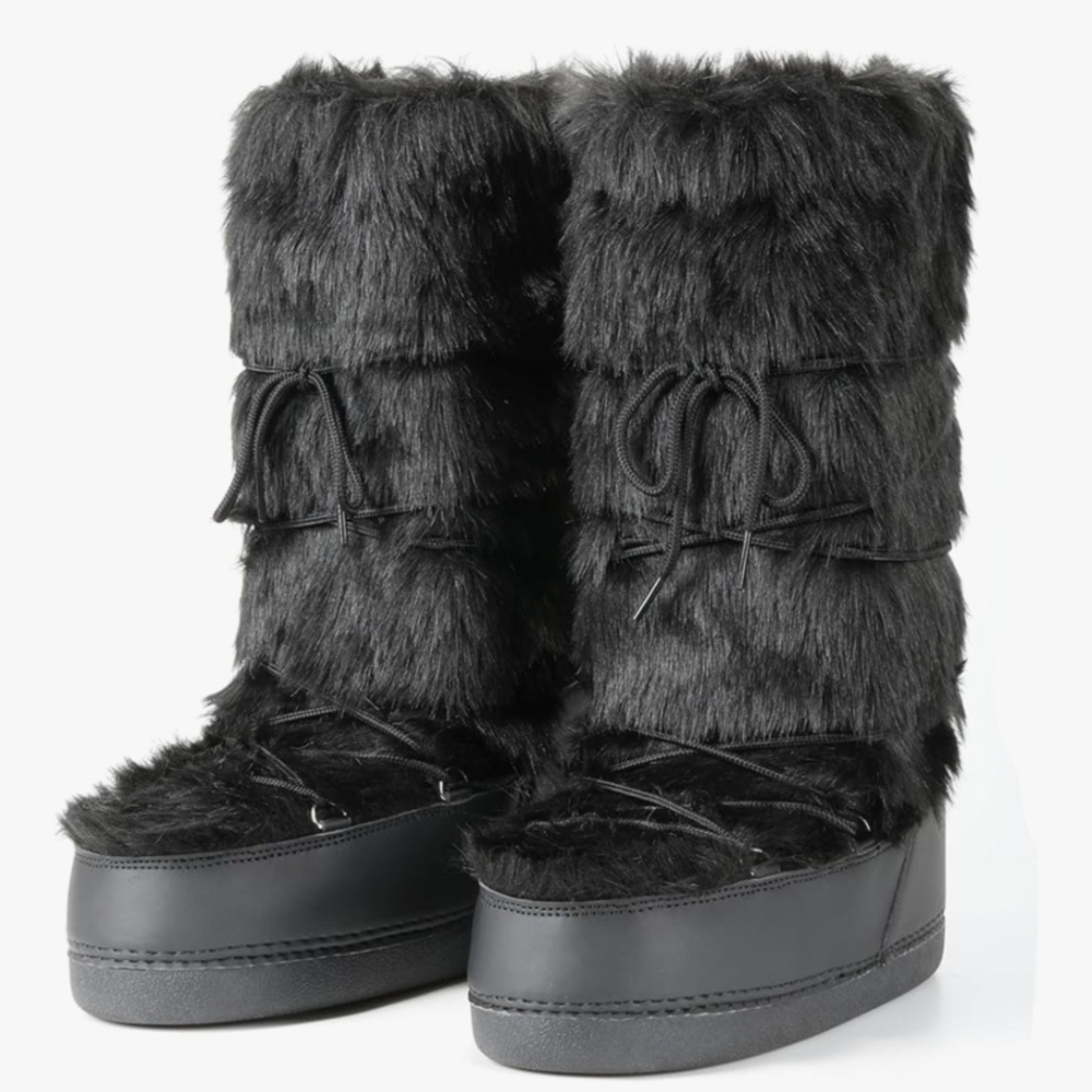 Women's Black Faux Fur Boots